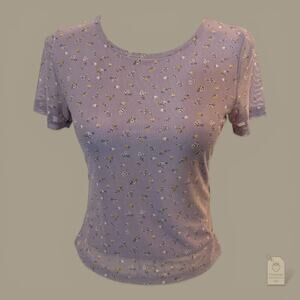 Hollister Floral Mesh Top Medium SLIM FIT